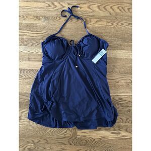 Anne Cole One Piece Swimsuit swimdress‎  Navy plus size 20W New!